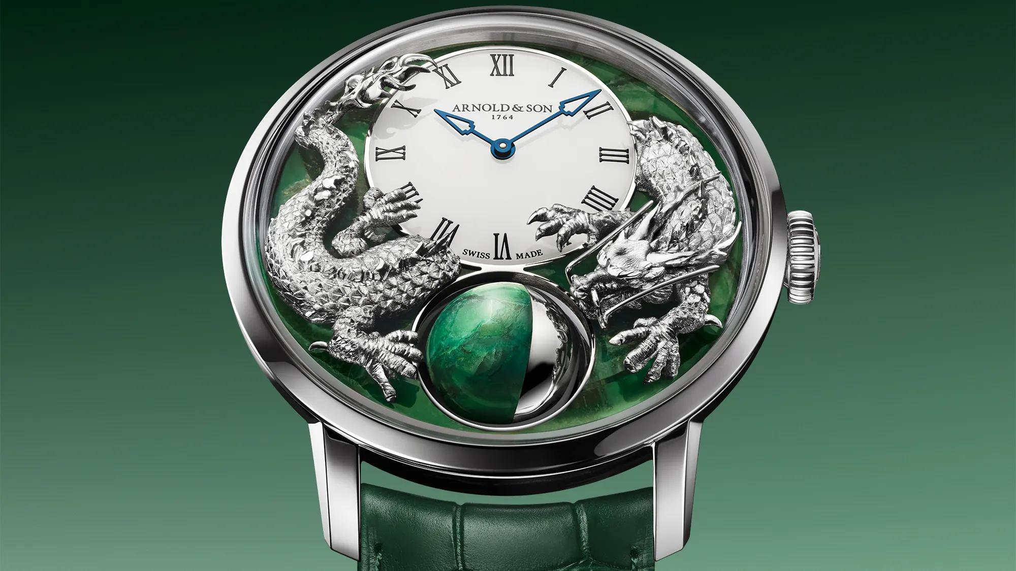 ARNOLD & SON - Luna Magna Platinum Dragon and Verdite