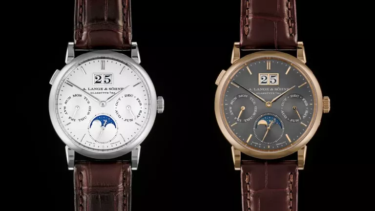 A. LANGE & SÖHNE - SAXONIA ANNUAL CALENDAR in 750 pink gold and 750 white gold | A. Lange & Söhne